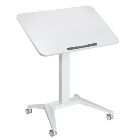 Mobilne biurko stolik na laptop Maclean, białe, pneumatyczna regulacja wysokości, 80x52cm, 8kg max, 109cm wys, MC-453W Mobilne biurko stolik na laptop Maclean, białe, pneumatyczna regulacja wysokości, 80x52cm, 8kg max, 109cm wys, MC-453W
