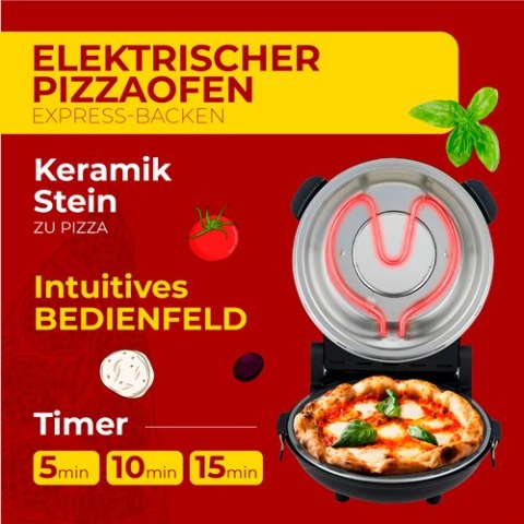 AD 6314 Piec do pizzy - elektryczny - 5 stopni regulacji temp. AD 6314 Piec do pizzy - elektryczny - 5 stopni regulacji temp.