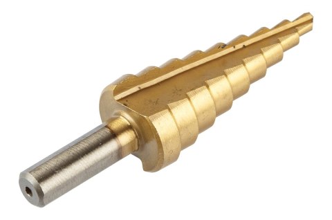 Wiertła stopniowe: 4-12, 4-20, 4-32 mm, TiN, zestaw 3 szt. Wiertła stopniowe: 4-12, 4-20, 4-32 mm, TiN, zestaw 3 szt.