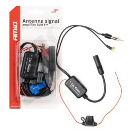 Wzmacniacz antenowy sygnału radiowego 12v dab fm amio-04134
