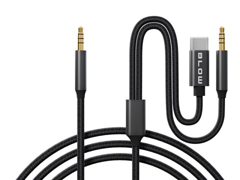 66-167# Przyłącze usb-c - jack 3,5 + jack 3,5 1,2m plecionka