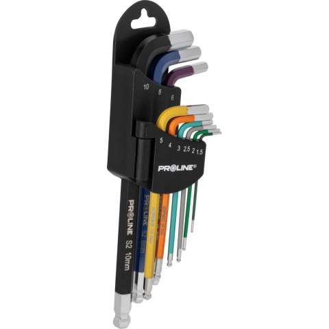 Klucze imbusowe z kulką kpl.9 szt. 1.5-10mm, s2, proline Klucze imbusowe z kulką kpl.9 szt. 1.5-10mm, s2, proline