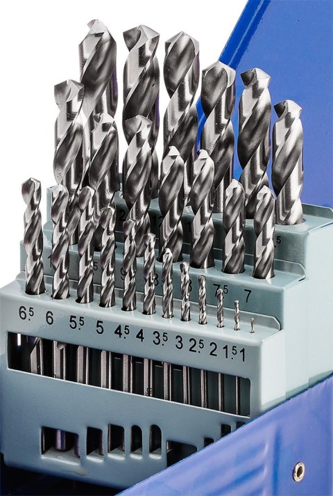 Komplet wierteł do stali i żeliwa NWKa Basic M-25, 1,0-13,0 mm, szlifowane, HSS (25 szt.) Komplet wierteł do stali i żeliwa NWKa Basic M-25, 1,0-13,0 mm, szlifowane, HSS (25 szt.)