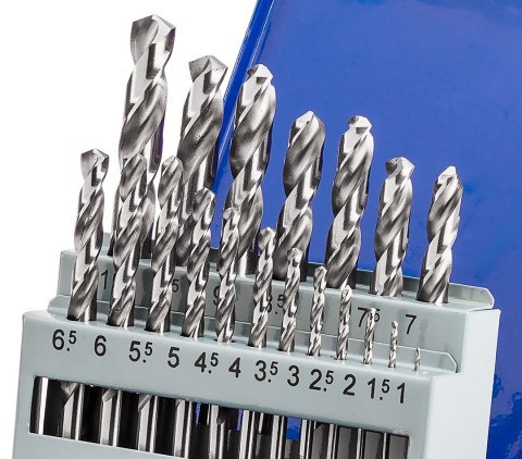 Komplet wierteł do stali i żeliwa NWKa M-19, 1,0-10,0 mm, szlifowane, HSS (19 szt.) Komplet wierteł do stali i żeliwa NWKa M-19, 1,0-10,0 mm, szlifowane, HSS (19 szt.)