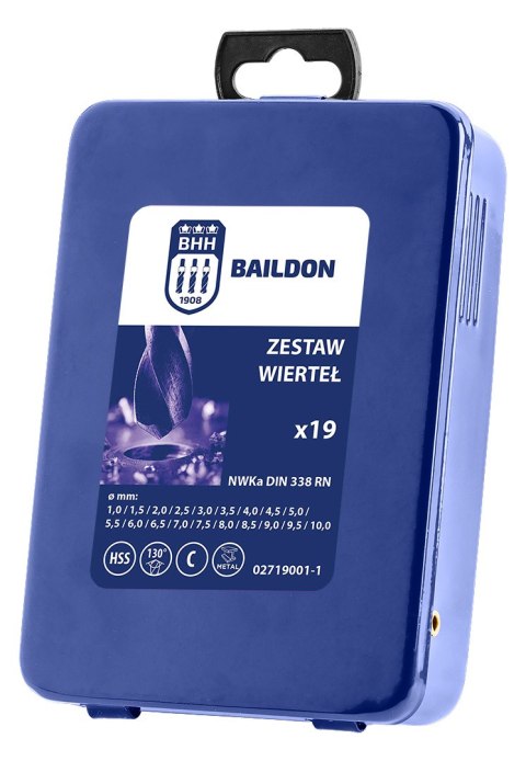 Komplet wierteł do stali i żeliwa NWKa M-19, 1,0-10,0 mm, szlifowane, HSS (19 szt.) Komplet wierteł do stali i żeliwa NWKa M-19, 1,0-10,0 mm, szlifowane, HSS (19 szt.)