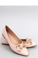 Baleriny eleganckie z klamerką SIMONA BEIGE - Inello Inello