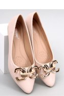 Baleriny eleganckie z klamerką SIMONA BEIGE - Inello Inello