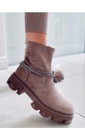 Botki płaskie CONNIE TAUPE - Inello Inello