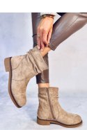 Botki z marszczoną cholewką BRACY KHAKI - Inello Inello