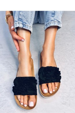 Sandał Klapki z kwiatami RIZZO BLACK - Inello Inello
