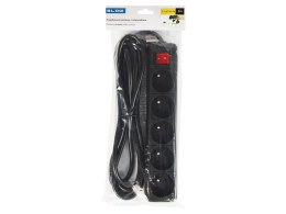 98-747# Przedłużacz sieciowy pr-570wsp 5-gniazd z uziemieniem+wyłącznik 3m czarny (3x1,5mm)