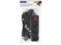 98-770# Przedłużacz sieciowy pr-370wsp 3-gniazda z uziemieniem+wyłącznik 1,5m czarny (3x1,5mm)