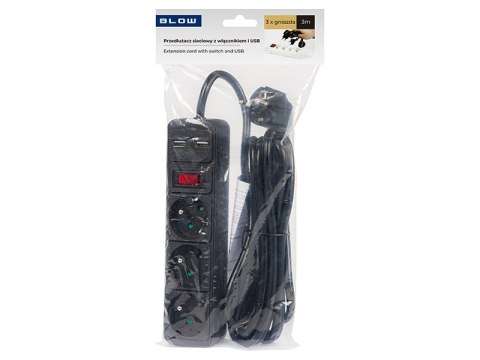 98-775# Przedłużacz sieciowy pr-370wsp/usb 3-gniazda+usb z uziemieniem+wyłącznik 3m czarny 3x1,5mm 98-775# Przedłużacz sieciowy pr-370wsp/usb 3-gniazda+usb z uziemieniem+wyłącznik 3m czarny 3x1,5mm