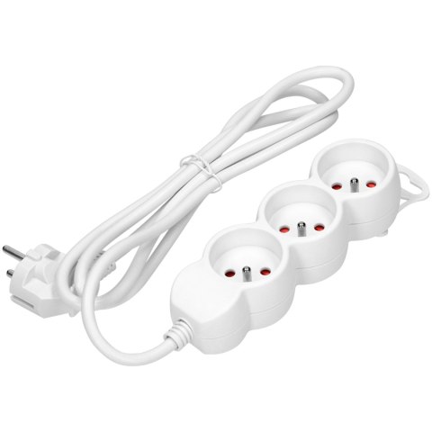 Przedłużacz 3x2P+Z,1,4m, 3x1mm?, biały Przedłużacz 3x2P+Z,1,4m, 3x1mm?, biały