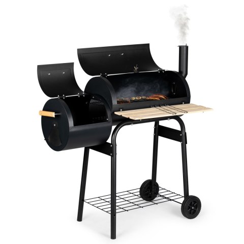 Duży grill ogrodowy wędzarnia 2w1 z termometrem komin półka koła MultiGarden Duży grill ogrodowy wędzarnia 2w1 z termometrem komin półka koła MultiGarden