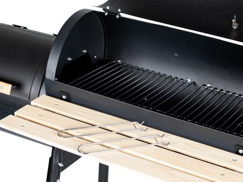Duży grill ogrodowy wędzarnia 2w1 z termometrem komin półka koła MultiGarden Duży grill ogrodowy wędzarnia 2w1 z termometrem komin półka koła MultiGarden
