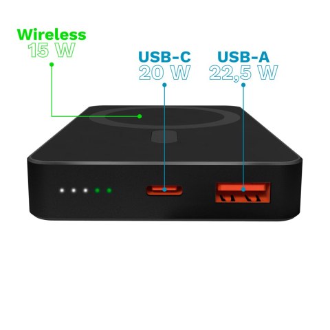POWER BANK indukcyjny Kruger&Matz 10000 mAh Mag Safe czarny POWER BANK indukcyjny Kruger&Matz 10000 mAh Mag Safe czarny