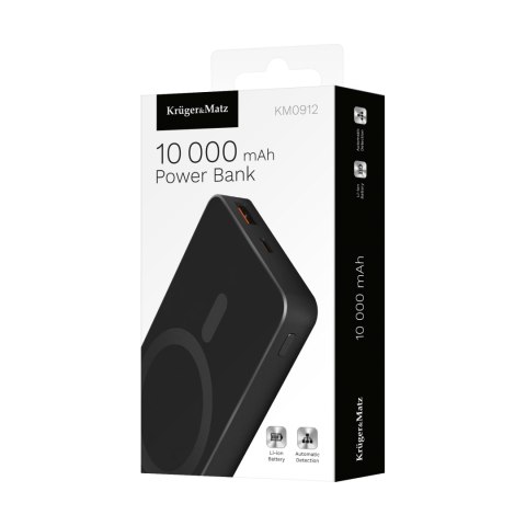 POWER BANK indukcyjny Kruger&Matz 10000 mAh Mag Safe czarny POWER BANK indukcyjny Kruger&Matz 10000 mAh Mag Safe czarny
