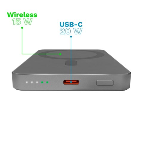 POWER BANK indukcyjny Kruger&Matz 5000 mAh Mag Safe szary POWER BANK indukcyjny Kruger&Matz 5000 mAh Mag Safe szary