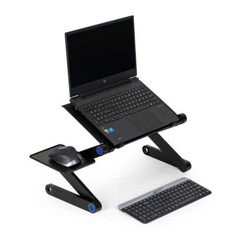 Podstawka stolik stojak pod laptop aluminiowy składany z regulacją 2 blaty Podstawka stolik stojak pod laptop aluminiowy składany z regulacją 2 blaty