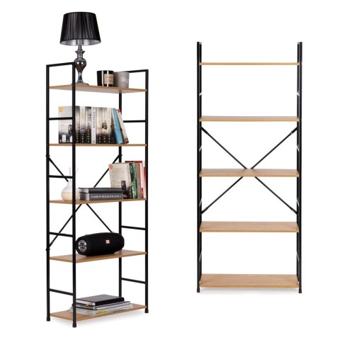 Regał drewniany szeroki nowoczesny LOFT 5 półek ModernHome Regał drewniany szeroki nowoczesny LOFT 5 półek ModernHome