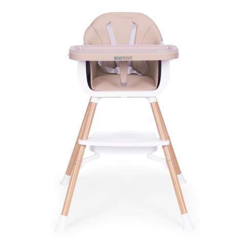 Fotelik krzesełko do karmienia dzieci 2w1 beżowy ECOTOYS Fotelik krzesełko do karmienia dzieci 2w1 beżowy ECOTOYS