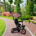 Rowerek trójkołowy dla dzieci spacerówka 3w1 obracane siedzisko daszek brązowy ECOTOYS