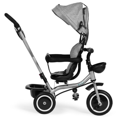 Trójkołowy rowerek spacerówka 2w1 obracane siedzisko składany daszek - szary ECOTOYS Trójkołowy rowerek spacerówka 2w1 obracane siedzisko składany daszek - szary ECOTOYS
