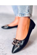 Baleriny eleganckie z klamerką SIMONA BLACK - Inello Inello