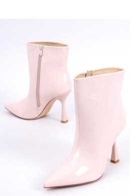 Botki lakierowane na szpilce SYLVIA BEIGE - Inello Inello
