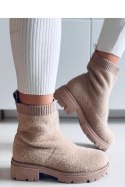 Botki skarpetkowe ROANNA KHAKI - Inello Inello