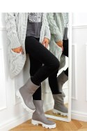 Botki z prostą cholewką szare QT19P GREY - Inello Inello