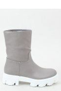 Botki z prostą cholewką szare QT19P GREY - Inello Inello