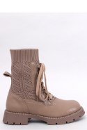 Botki ze sweterkową cholewką TIERR KHAKI - Inello Inello
