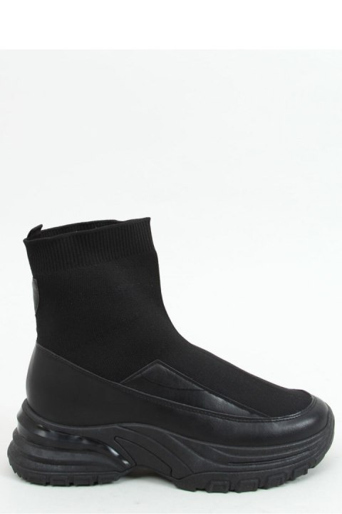 Buty sportowe skarpetkowe czarne ZP03 BLACK - Inello Inello Buty sportowe skarpetkowe czarne ZP03 BLACK - Inello Inello