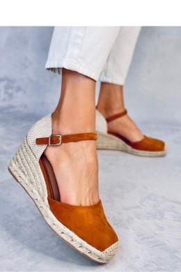 Espadryle na koturnie PLATTEN CAMEL - Inello Inello