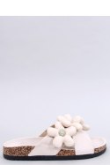 Sandał Klapki korkowe z poduszkowymi kwiatami CHARSS BEIGE - Inello Inello