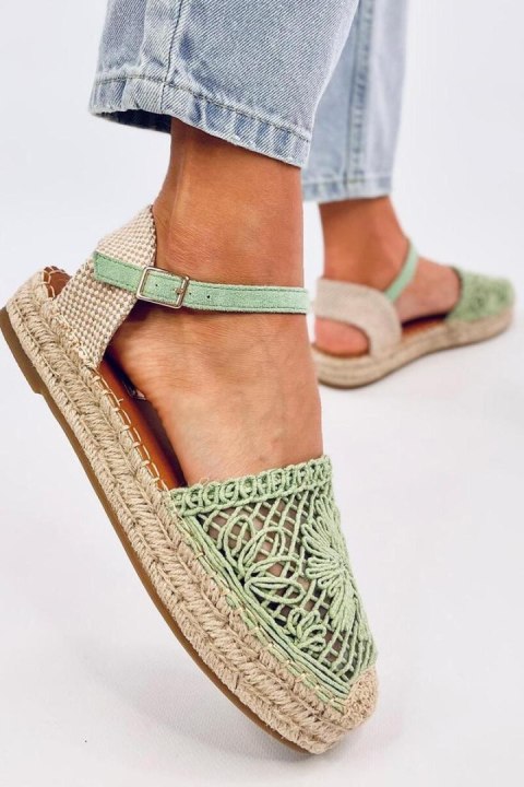 Sandałki ażurowe espadryle PREMAT GREEN - Inello Inello Sandałki ażurowe espadryle PREMAT GREEN - Inello Inello