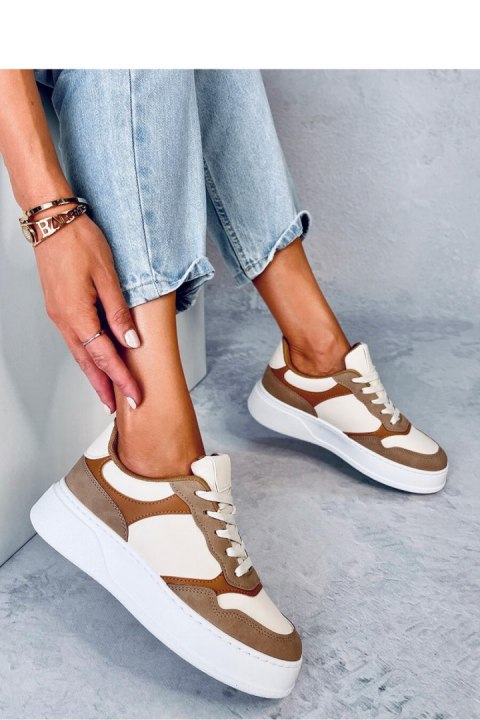Sneakersy damskie pandy BREWER KHAKI - Inello Inello Sneakersy damskie pandy BREWER KHAKI - Inello Inello