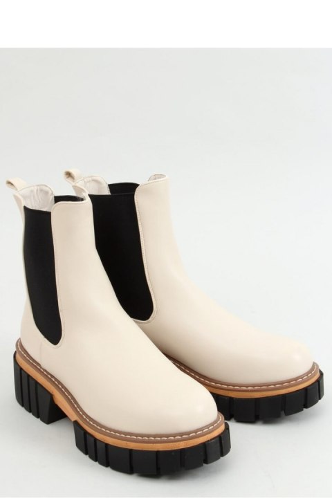 Sztyblety damskie kremowe NS228P BEIGE - Inello Inello Sztyblety damskie kremowe NS228P BEIGE - Inello Inello