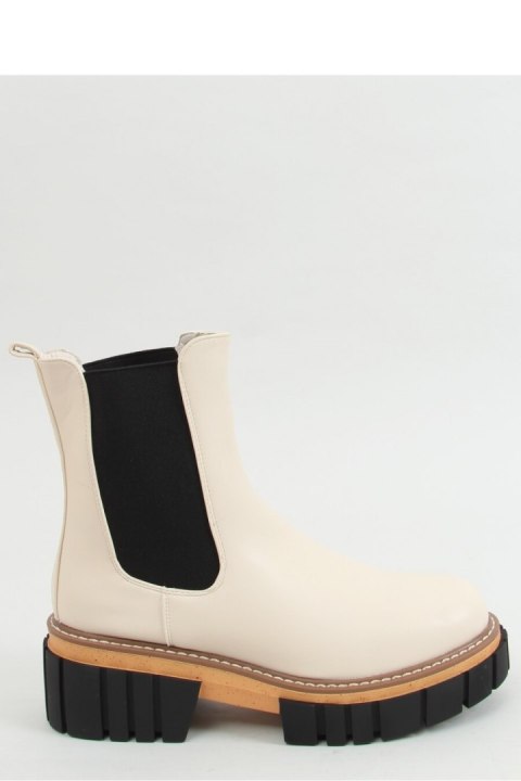 Sztyblety damskie kremowe NS228P BEIGE - Inello Inello Sztyblety damskie kremowe NS228P BEIGE - Inello Inello