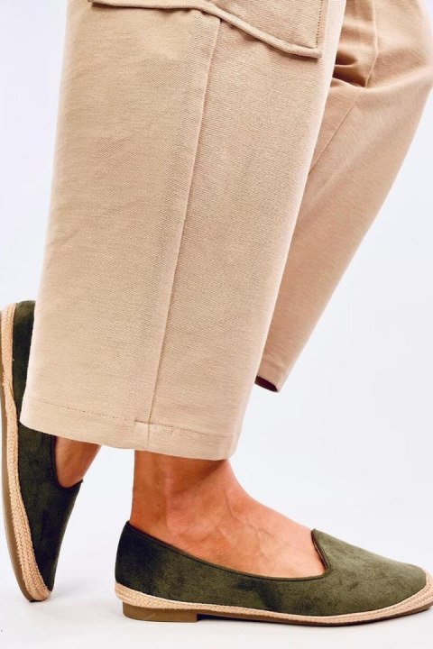 Baleriny espadryle damskie BALLOT OLIVE - Inello Inello Baleriny espadryle damskie BALLOT OLIVE - Inello Inello