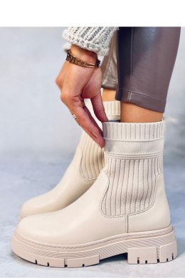 Botki z elastyczną cholewką DEMUS BEIGE - Inello Inello