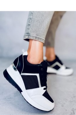 Sneakersy na koturnie pandy DIEGO BLACK/WHITE - Inello Inello