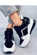 Sneakersy na koturnie pandy DIEGO BLACK/WHITE - Inello Inello