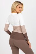 Bluzka Model RV-BZ-8431.31X White/Brown - Rue Paris Rue Paris