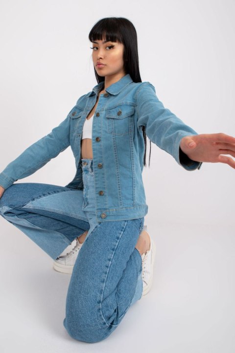 Kurtka Damska Model RO-KR-CKT-4007.17X Light Blue - Rue Paris Rue Paris Kurtka Damska Model RO-KR-CKT-4007.17X Light Blue - Rue Paris Rue Paris