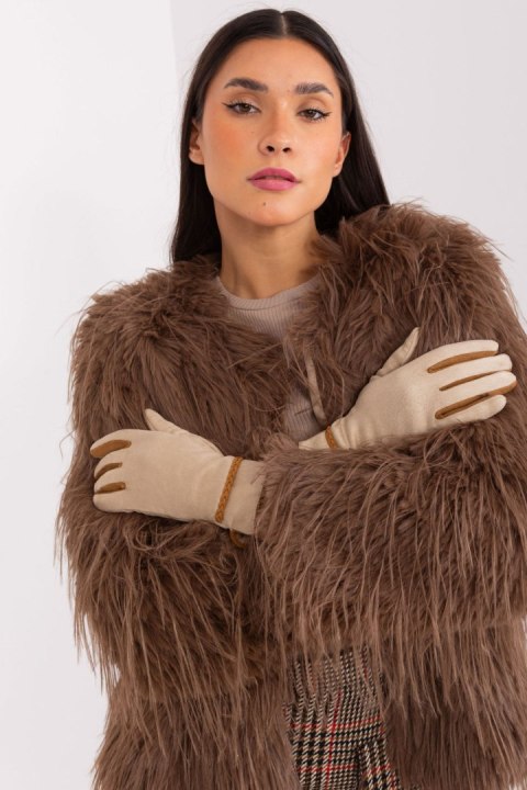 Rękawiczki Model AT-RK-238601.25P Beige - AT AT Rękawiczki Model AT-RK-238601.25P Beige - AT AT