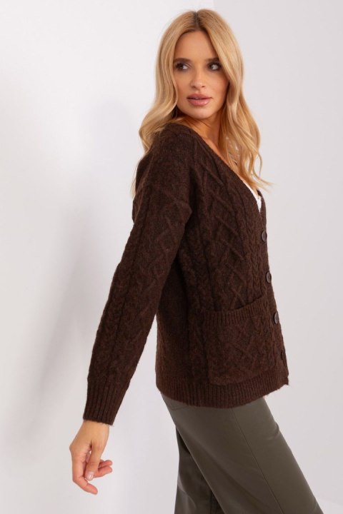 Sweter Damski Model AT-SW-2358.31 Dark Brown - AT AT Sweter Damski Model AT-SW-2358.31 Dark Brown - AT AT