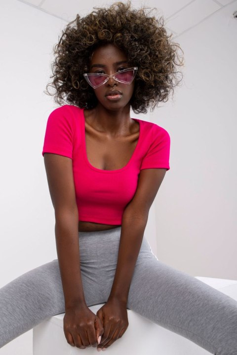 T-shirt Damski Model RV-TS-7537.52 Fuksja - Rue Paris Rue Paris T-shirt Damski Model RV-TS-7537.52 Fuksja - Rue Paris Rue Paris